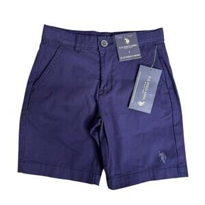 U.S. Polo Assn Flat Front Navy Twill Hartford Short Boys Size 6 Shorts Pockets